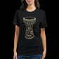 Unisex black t-shirt with elegant Arabic calligraphy print celebrating culture and modern streetwear identity. Made for print-on-demand with breathable ring-spun cotton this tee is eco-friendly lightweight and ideal for fashion-forward buyers looking for expressive minimalist apparel.