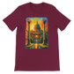 Maroon unisex tee with London’s St. Paul’s Cathedral in animated style. Artistic travel shirt made for comfort and fashion. Soft eco-conscious cotton blend perfect for DTG prints and expressive streetwear looks.