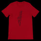 Red unisex t-shirt featuring bold Arabic calligraphy of Palestine map designed for cultural pride fashion and modern expression. Crafted for print-on-demand brands with DTG-friendly cotton perfect for street style, activism clothing, and heritage apparel.