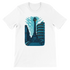 White unisex T shirt featuring Al Marjeh Square in Damascus Syria in animated artistic style soft cotton breathable fabric perfect for streetwear travel fashion cultural statement and print on demand apparel