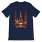 Navy animated Eiffel Tower Paris t-shirt in stylish travel streetwear design crafted from premium breathable cotton unisex fit eco friendly print on demand clothing ideal for fashion conscious travelers and global culture lovers