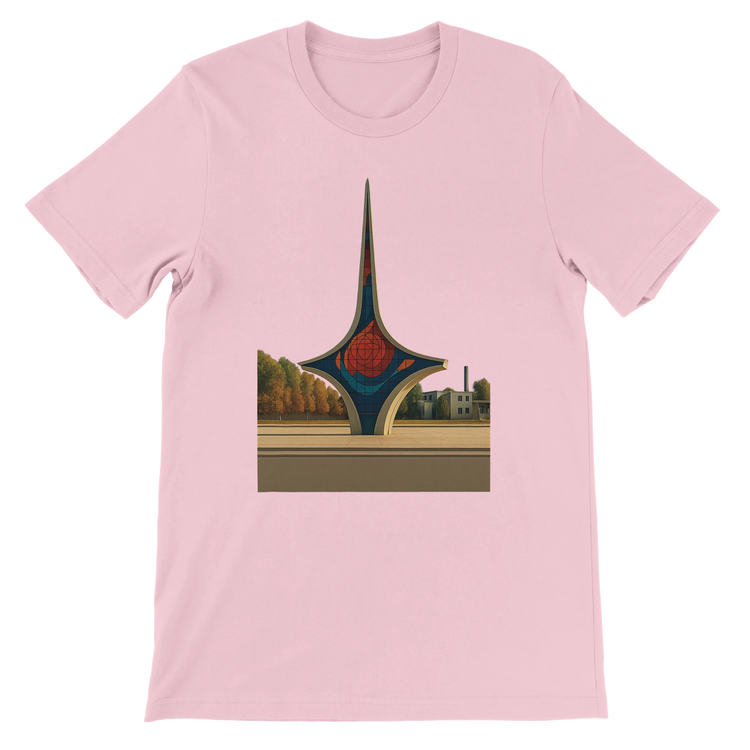 Pink Umawyeen Damascus Sword Animated Style T Shirt with vibrant cultural sword artwork in animated style premium cotton unisex tee for travel style lovers cultural fashion fans and artistic print on demand clothing buyers