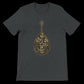 Dark grey calligraphy style t-shirt with elegant Arabic-inspired design printed on eco-friendly ring-spun cotton. A unisex graphic tee with tailored fit, ideal for DTG printing, streetwear fashion, and bold identity wear rooted in art and culture.