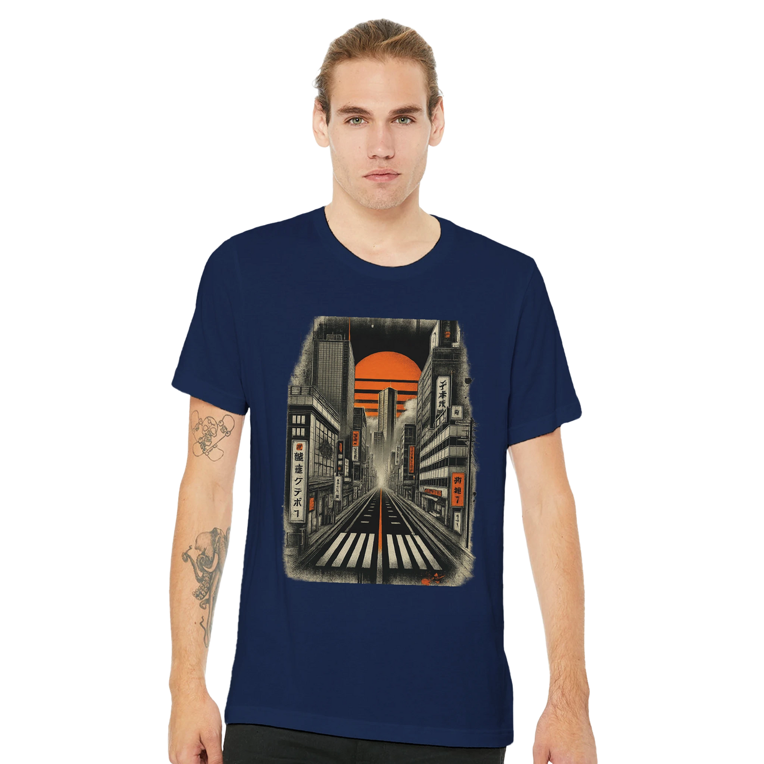 Anime inspired Tokyo nightlife shirt featuring vibrant neon skyline soft premium cotton eco friendly unisex streetwear perfect for pop culture lovers travelers and Japanese urban style fashion collections