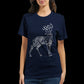 Soft cotton t-shirt with Arabic calligraphy and deer symbol, designed for clean DTG prints and modern fashion enthusiasts. A trending cultural statement piece for fashion-forward individuals who value originality and storytelling in design.