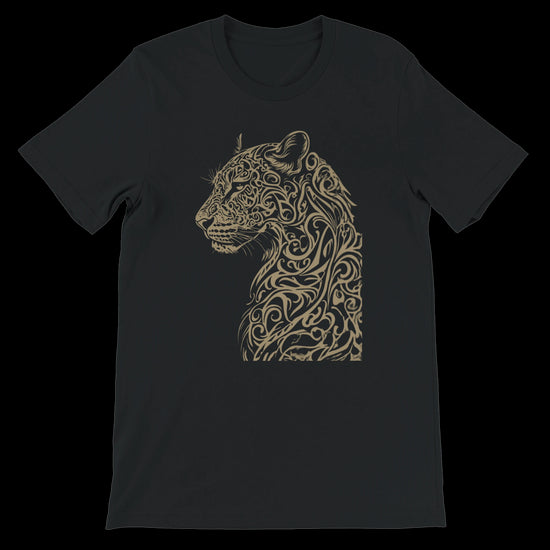Black Sacred Hunt t-shirt from the Calligraphy Style collection with striking calligraphic print on soft Airlume combed cotton. Fashion-forward unisex streetwear shirt with cultural expression graphics, DTG printing clarity, and side-seamed tailored construction. Ideal for everyday casual wear, urban outfits, spiritual art fashion, and identity-focused clothing. Sustainable print-on-demand black tee for creative and modern wardrobes.