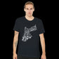 Black Islamic art t-shirt showcasing the map of Jordan in traditional calligraphy. Crafted with soft Airlume cotton and perfect for streetwear enthusiasts Arabic fashion lovers and bold cultural expression through graphic design.