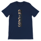 Navy Chicago City Graphic T Shirt featuring bold animated skyline art high quality cotton streetwear tee for travelers Chicago enthusiasts and urban lifestyle fashion