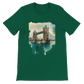 Evergreen Tower Bridge t-shirt with London landmark animation – stylish unisex shirt made with soft cotton and structured fit. Ideal for sustainable streetwear lovers and international travel-inspired fashion.