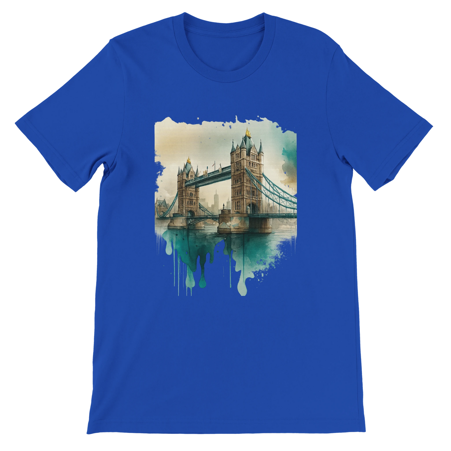 True Royal Tower Bridge London t-shirt with detailed animated print – vibrant travel-themed streetwear shirt crafted from eco-conscious cotton. A statement tee for lovers of global landmarks and bold graphic design.