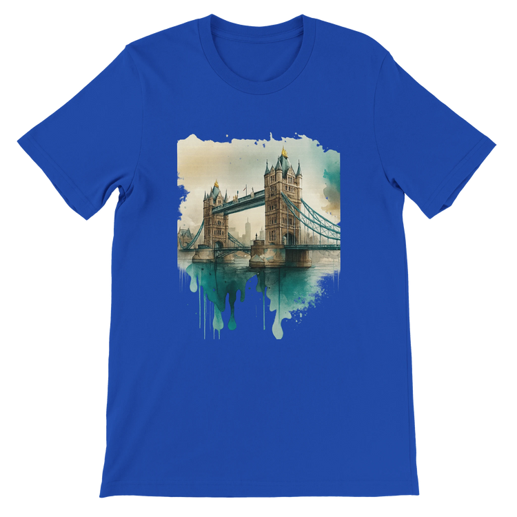 True Royal Tower Bridge London t-shirt with detailed animated print – vibrant travel-themed streetwear shirt crafted from eco-conscious cotton. A statement tee for lovers of global landmarks and bold graphic design.