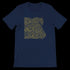 Navy t-shirt with gold Arabic calligraphy Egypt map design, unisex fit.