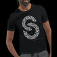 Black graphic t-shirt with bold calligraphy print for men and women. Scripted strength design on premium Airlume cotton crafted for DTG printing. A trending fashion piece for expressive graphic tee lovers and calligraphy art fans.