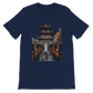 Navy Ancient Chinese Mega Bridge animated style unisex t-shirt with vivid Asian architectural artwork bold DTG printing breathable premium cotton ideal for city travel outfits and trending streetwear apparel for culture inspired wardrobes